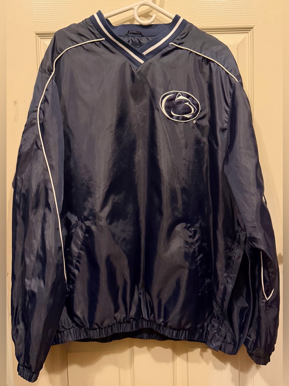 Navy Mens Windbreaker Jacket with Contrast Piping Penn State Nittany Lions